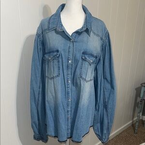 First Love Blue Denim Blouse